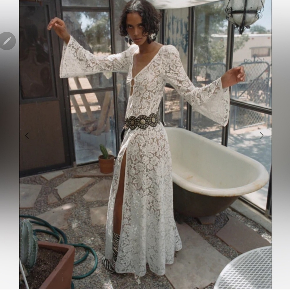 For Love And Lemons White Lace Maxi Dress